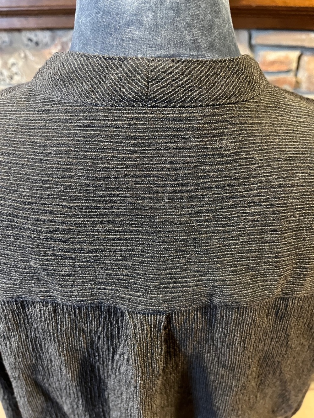 Vintage Eileen Fisher Dark Charcoal Long Sleeve Wool Blend Skirt Set - Picture 6 of 10